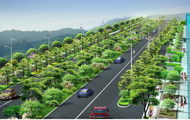 江西鹰潭高新技术开发区道路绿化景观方案设计